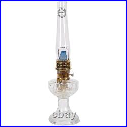 Aladdin Lincoln Drape Oil Lamp, Clear Glass Indoor Fuel Lamp with White Shade