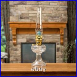 Aladdin Lincoln Drape Oil Lamp, Clear Glass Indoor Fuel Lamp with White Shade