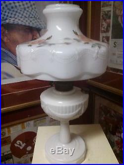 Aladdin Lincoln Drape lamp white with floral drape shade electrified