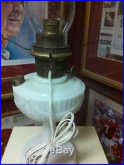 Aladdin Lincoln Drape lamp white with floral drape shade electrified