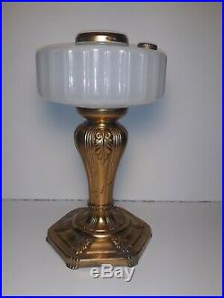 Aladdin Majestic Lamp White Moonstone 1935-1935 Original Base Plating withBurner
