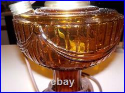 Aladdin Mantle Kerosene Oil Amber Glass Lincoln Drape Lamp