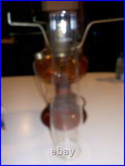 Aladdin Mantle Kerosene Oil Amber Glass Lincoln Drape Lamp
