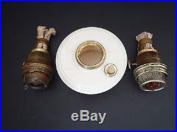 Aladdin Mantle Lamp Co Nu-Type Model B Alacite Glass Kerosene Lamp & 2 Burners