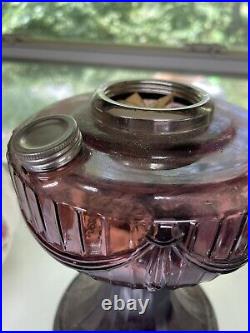 Aladdin Mantle Lamp Company Glass Kerosene Amethyst