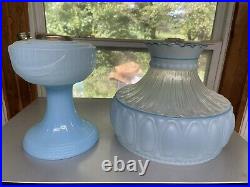 Aladdin Mantle Lamp Company Glass Kerosene Blue Moonstone