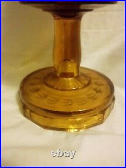Aladdin Mantle Lamp Company amber Glass Kerosene Crystal Lincoln Drape Tall