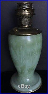 Aladdin Mantle Oil Kero Model 1243 Venetian Art Craft Green STRAW Vase Lamp