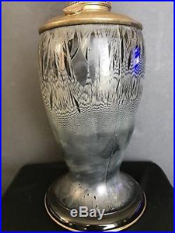 Aladdin Mantle Oil Kero Model 1248 Venetian Art Craft Ebony STRAW Vase Lamp
