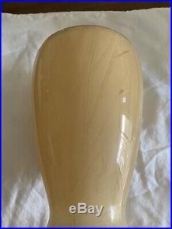 Aladdin Mantle Oil Kerosene 10.25 Tan STRAW Glass Vase Lamp Model 12