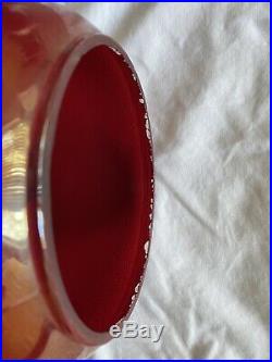 Aladdin Mantle Oil Kerosene 12 Bengal Red Iridescent Glass Vase Lamp Model 12