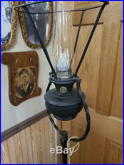 Aladdin Mantle Oil Kerosene Birdcage Floor Lamp with mantel, chimney and shade