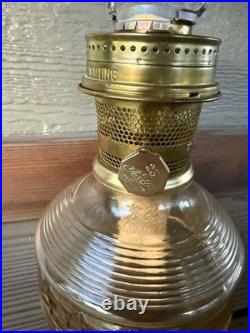Aladdin Mantle Oil Lamp 1920s Diamond Square Glass Great Condition RARE Working