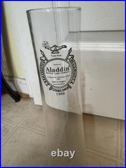 Aladdin Mantle Oil Lamp Model 23 Burner- Brass Trim 19.25 withextra wick -BS2049