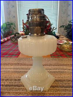 Aladdin Mantle Oil Lamp Moonstone Cathedral White With Model B Burner Kerosene