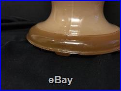 Aladdin Mantle Oil Model 12 Peach Tan Alpha Art Craft Vase Lamp 10.25