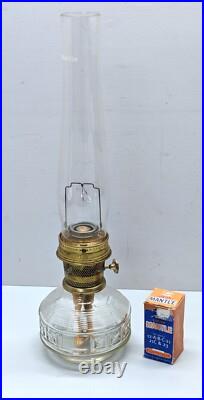 Aladdin Mantle Shelf lamp with'20s diamond square glass bowl FS