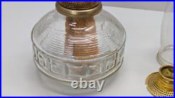 Aladdin Mantle Shelf lamp with'20s diamond square glass bowl FS