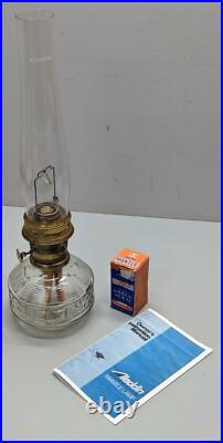 Aladdin Mantle Shelf lamp with'20s diamond square glass bowl FS