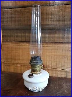 Aladdin Milk Glass Oil Lamp Nu Type Model B Burner 100% original