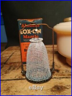 Aladdin Milk Glass Oil Lamp Nu Type Model B Burner Gallery FLAME spreader Mantle