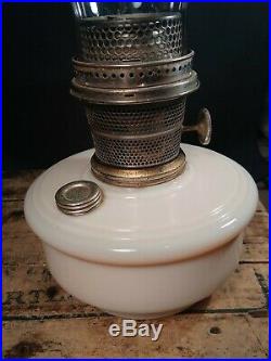 Aladdin Milk Glass Oil Lamp Nu Type Model B Burner Gallery FLAME spreader Mantle