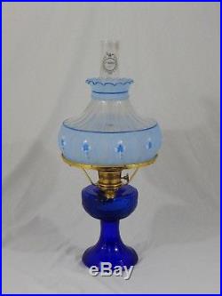 Aladdin Mod 23 Short Lincoln Drapes Cobalt Blue Oil Lamp Blue Meadow Shade JL
