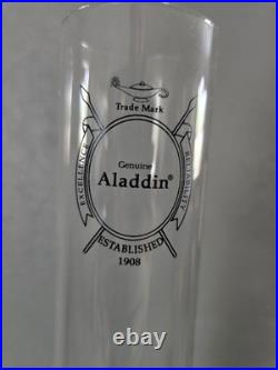 Aladdin Mod B Uranium Alacite Lincoln Drape Milk Glass Kerosene Oil Lamp Vintage