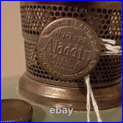 Aladdin Model 1 Oil Lamp Venetian Light Green Glass Lantern 1930s Knob Control