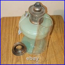 Aladdin Model 1 Oil Lamp Venetian Light Green Glass Lantern 1930s Knob Control