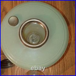 Aladdin Model 1 Oil Lamp Venetian Light Green Glass Lantern 1930s Knob Control