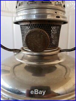 Aladdin Model 11 Nickel Oil Kerosene Lamp & 501-11 Shade