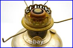 Aladdin Model 11 Oil Lamp Chicago Nickel + Floral Shade