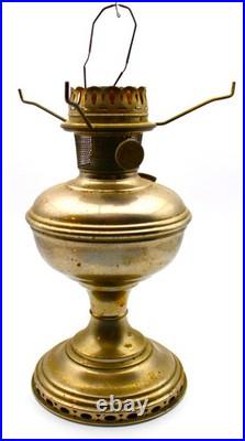 Aladdin Model 11 Oil Lamp Chicago Nickel + Floral Shade