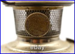 Aladdin Model 11 Oil Lamp Chicago Nickel + Floral Shade
