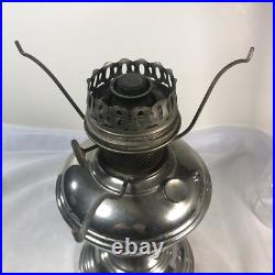 Aladdin Model 11 Oil Lamp with Chimney & Hand Painted Floral Glass Shade 1922-1928