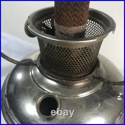 Aladdin Model 11 Oil Lamp with Chimney & Hand Painted Floral Glass Shade 1922-1928