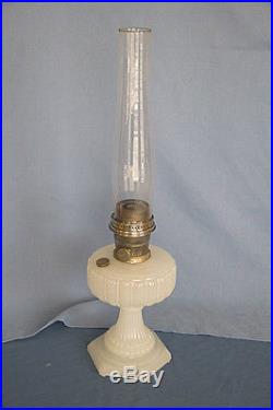 Aladdin Model 110 White Moonstone Cathedral Kerosene Lamp Burner and Chimney