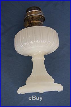 Aladdin Model 110 White Moonstone Cathedral Kerosene Lamp Burner and Chimney