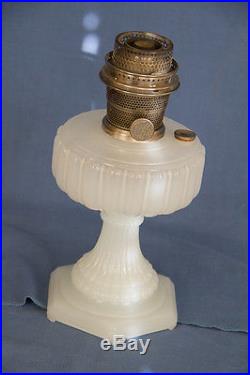 Aladdin Model 110 White Moonstone Cathedral Kerosene Lamp with Burner
