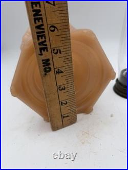 Aladdin Model 112 Cathedral Pink Lamp WithB Burner & Locking Chimney YEC