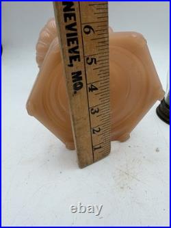 Aladdin Model 112 Cathedral Pink Lamp WithB Burner & Locking Chimney YEC