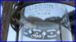 Aladdin Model 12, 4-post Hanging Oil Lamp, Shade, Chimney, And Burner Complete