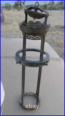 Aladdin Model 12, 4-post Hanging Oil Lamp, Shade, Chimney, And Burner Complete