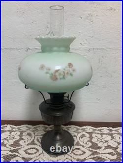 Aladdin Model 12 Brass Plated Oil Lamp Light Green Glass Shade GWTW