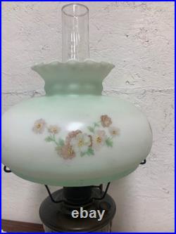 Aladdin Model 12 Brass Plated Oil Lamp Light Green Glass Shade GWTW