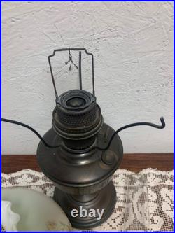Aladdin Model 12 Brass Plated Oil Lamp Light Green Glass Shade GWTW