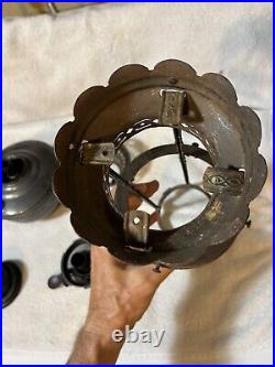 Aladdin Model 12 Four 4 Post Hanging Lamp Parts Bronzed Mostly Complete As Is