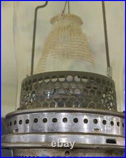 Aladdin Model 12 Kerosene oil Lamp Yellow Floral Glass Shade/ Chimney 1928-1935
