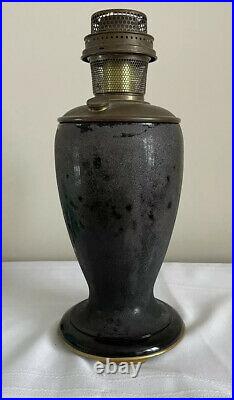 Aladdin Model 1246 Ebony Sand Oil Kerosene Glass Vase Lamp